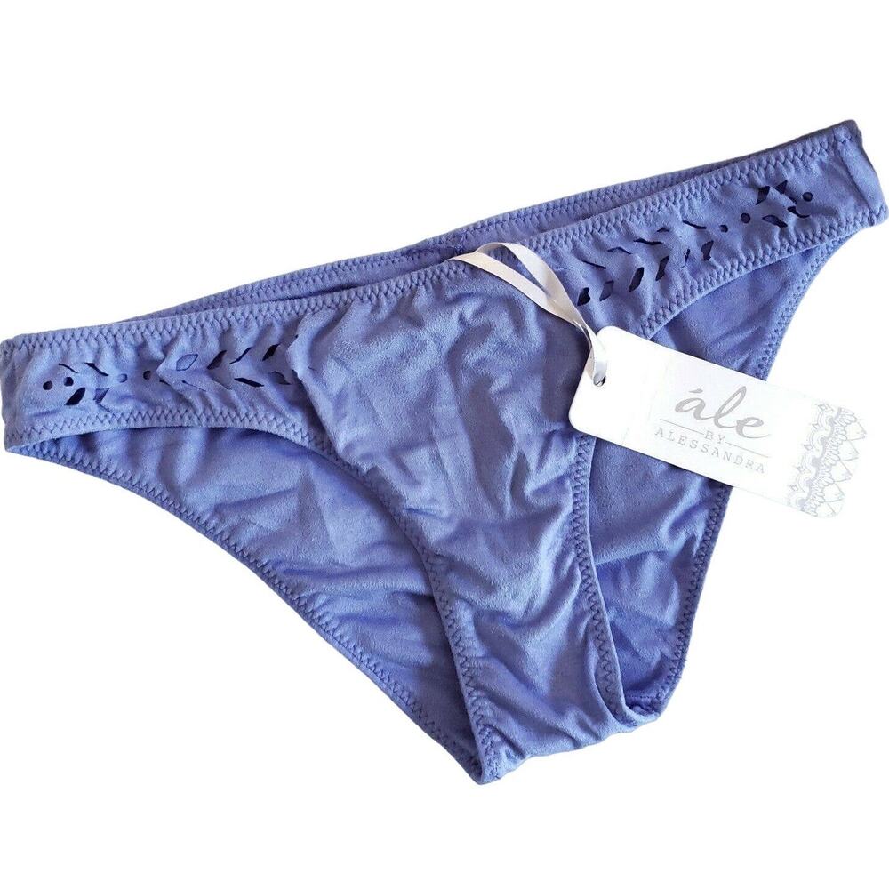 ALE by Alessandra Holy Cow cutout side swim bikini bottom in lilac Size XS NEW